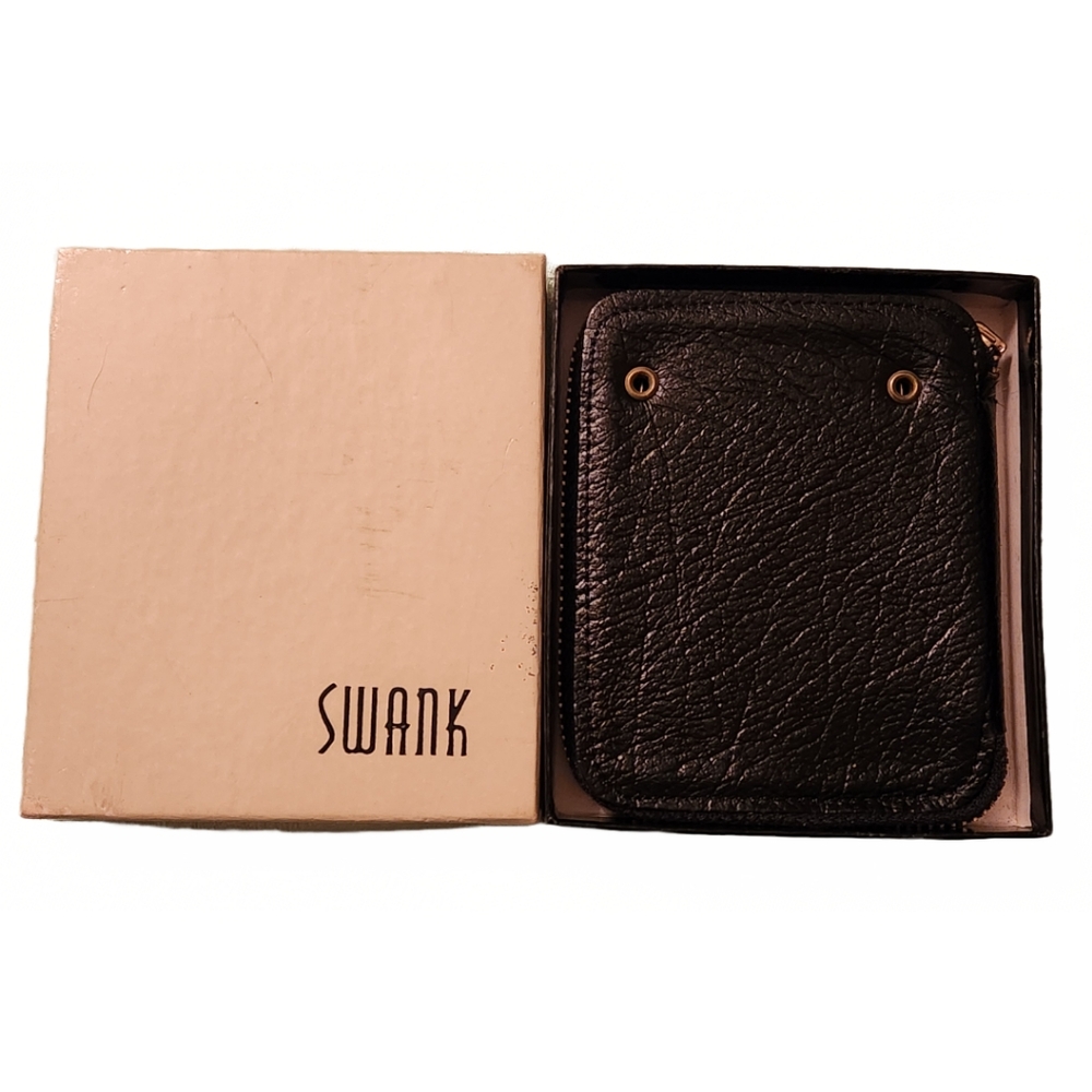Swank black key case leather wallet